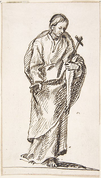 Standing Figure Holding Cross