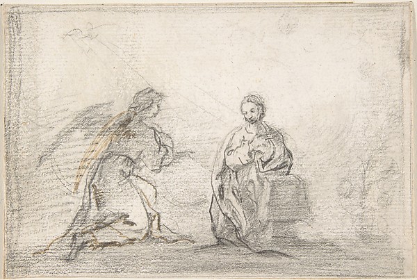 The Annunciation (Angel Approaching from Left) by Pedro  Duque Cornejo