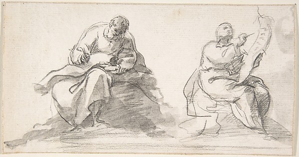 Two Figures of Evangelists Writing