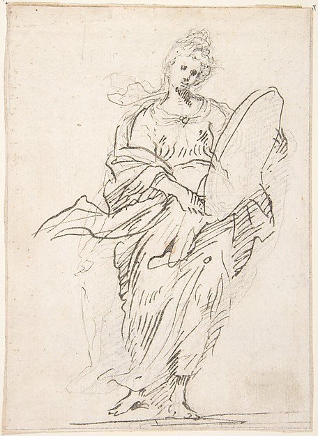 Standing Female Figure with Large Medallion