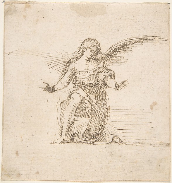 Kneeling Angel With Hands Outstretched