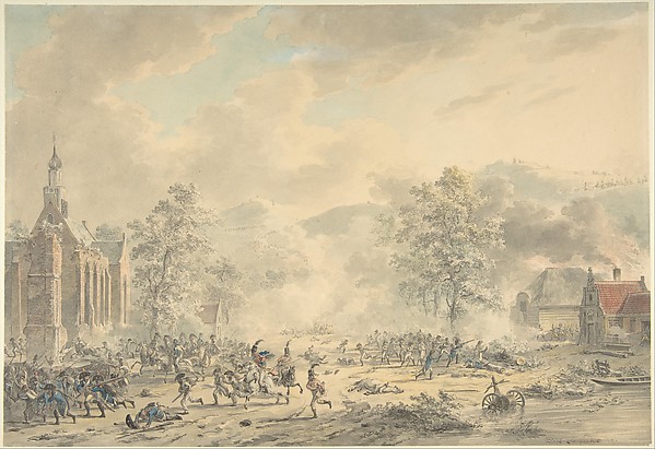 Battle Scene with Church at left