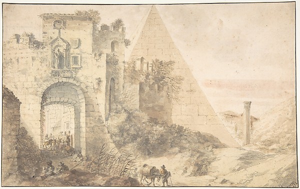 Pyramid of Cestius and the Porta San Paolo, Rome