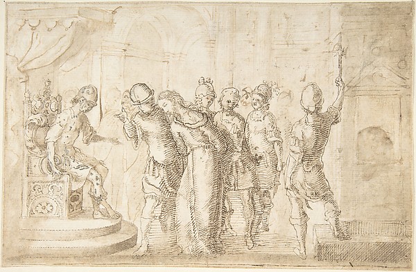Christ Brought Before Pontius Pilate by Anonymous, Spanish, School of Seville, 17th century