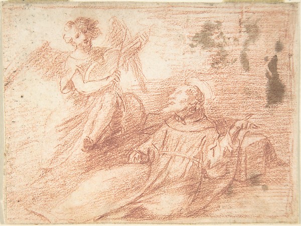 Saint Francis and an Angel with a Viola da Braccio (The Ecstasy of Saint Francis) by Anonymous, Spanish, School of Seville, 17th century
