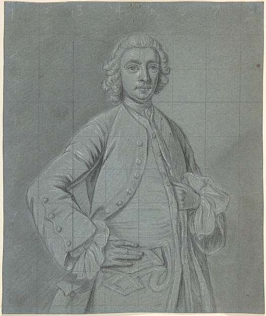 Half-Length Portrait Study of a Wigged Man