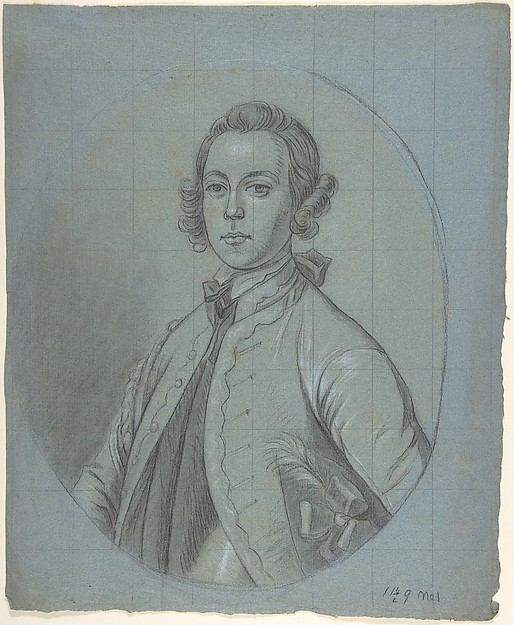 Oval, Bust-Length Portrait Study of a Young Man