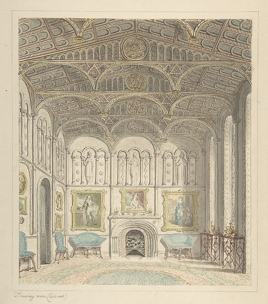 Drawing Room of Lea Castle, Looking West