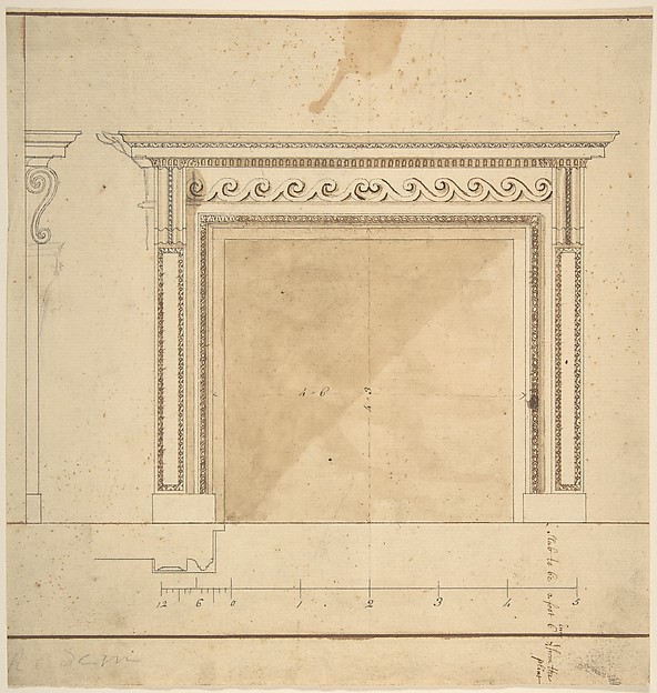 Design for a Chimneypiece with Scalloped Moldings