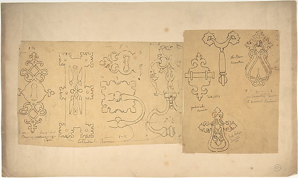 Door Knockers and Mounts from Rouen Cathedral, Goodwich Court, etc. (recto and verso)
