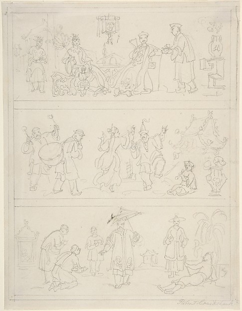 Three Friezes of Chinese Figures