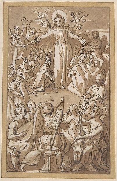 The Virgin Surrounded by Angels and Representatives of Secular and Ecclesiastical Authorities by Pieter de Jode I