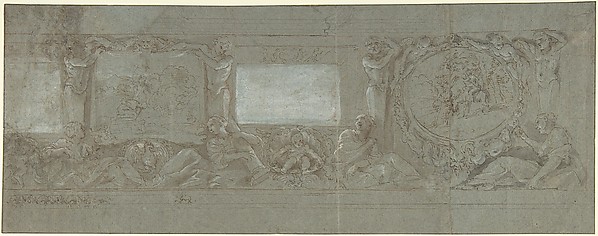 Design for a Wall Decoration with the Sacrifice of Abraham and the Flight into Egypt by Giovanni Lanfranco