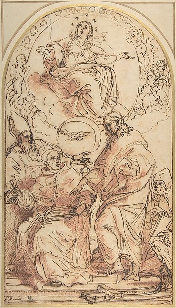 The Virgin Immaculate with the Four Doctors of the Church, Study for the Dispute over the Immaculate Conception by Carlo Maratti