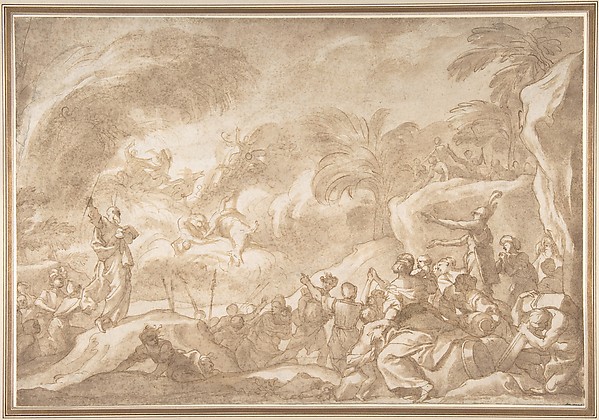 Moses and the Chosen People Behold the Drowning of the Egyptian Army in the Red Sea by Domenico Piola