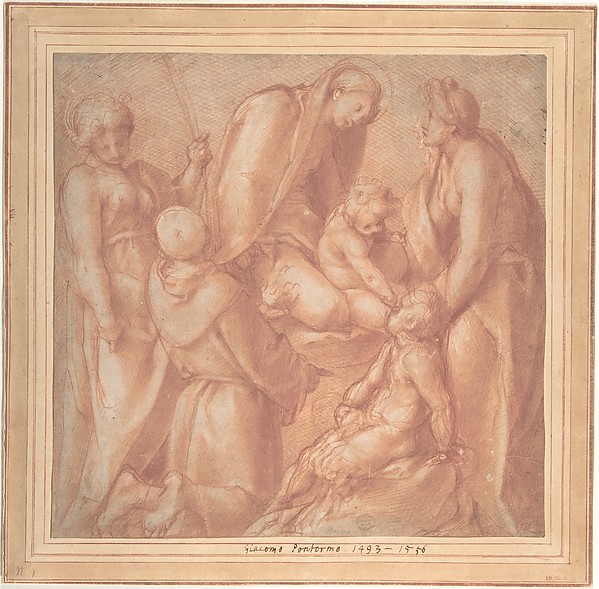 Virgin and Child with Saint Elizabeth, the Infant Baptist, Saint Anthony of Padua, and a Female Martyr by Jacopo da Pontormo (Jacopo Carucci)