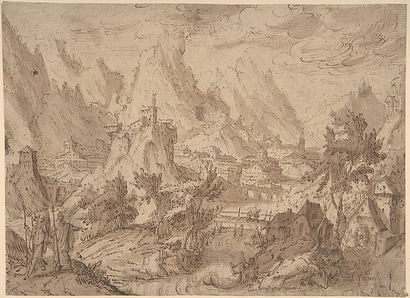 Mountainous Landscape with Tobias and the Angel by Tobias Verhaecht