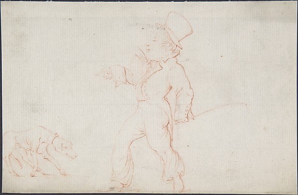 Caricature of a Man with a Dog