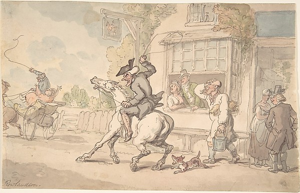 Dr. Syntax with a Balky Horse Before an Inn