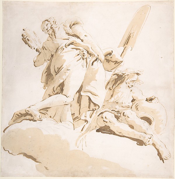 Standing Figure of Prudence and a Seated River God
