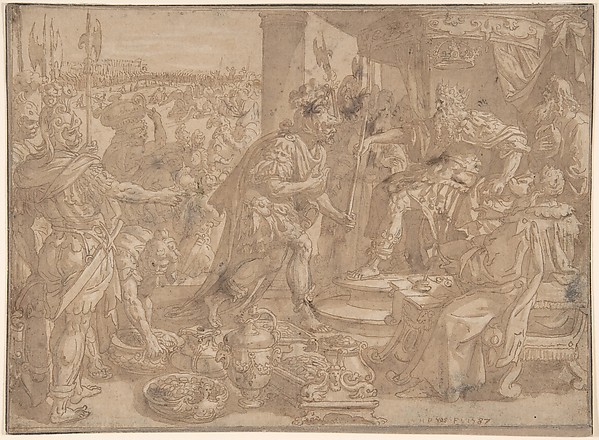 Holofernes before Nebuchadnezzar (Judith 2:4-13)