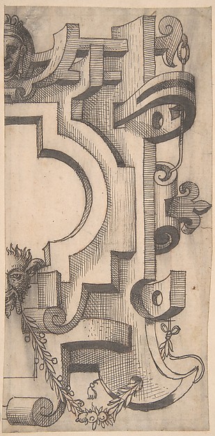 Right Half of a Strapwork Cartouche