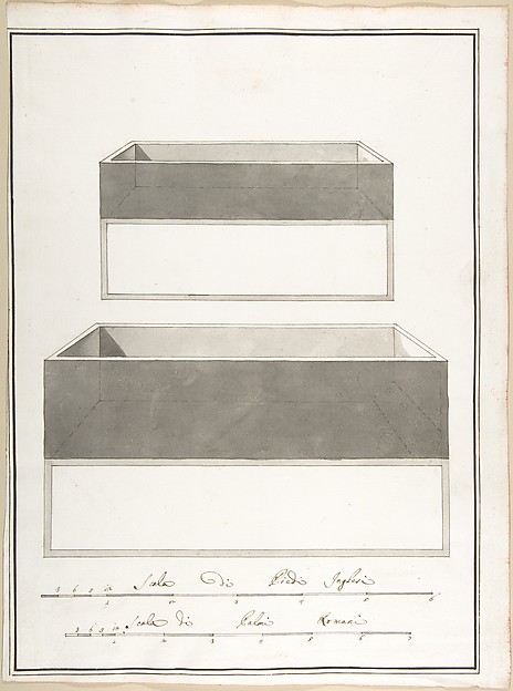 Elevations and Plans of Two Boxes