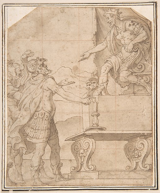 Mucius Scaevola Burning off his Hand before Porcenna
