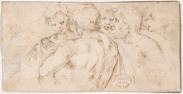Group of Five Male Figures in Half-length