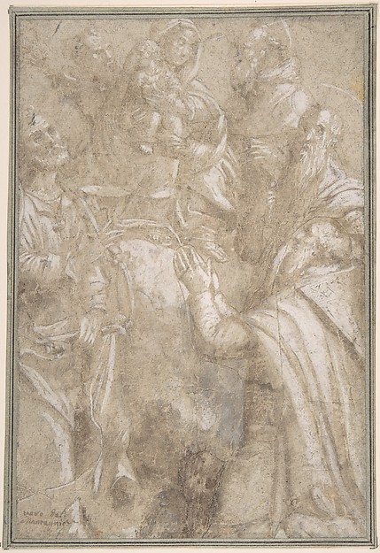 Adoration of the Madonna and Child by Anonymous, Italian, 15th to 16th century