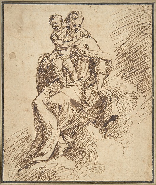 Madonna and Child on Clouds by Anonymous, Italian, 16th century