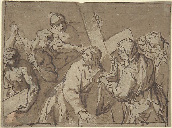 Christ Bearing the Cross by Anonymous, Italian, Roman-Bolognese, 17th century