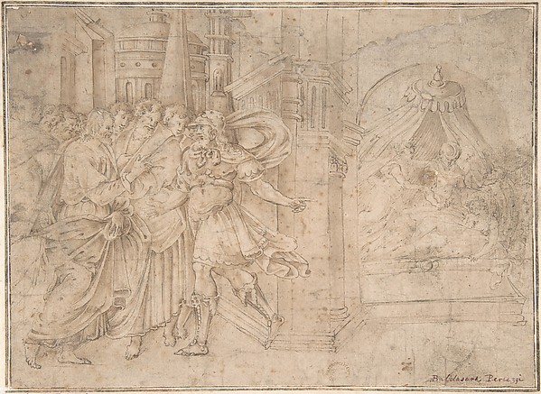 Christ and the Daughter of the Centurion by Perino del Vaga (Pietro Buonaccorsi)
