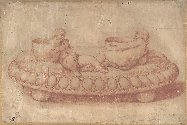 Design for a Saltcellar with Putti by Anonymous, Italian, 16th century, The Metropolitan Museum of Art
