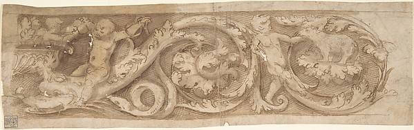 Frieze with Rinceaux and Putti