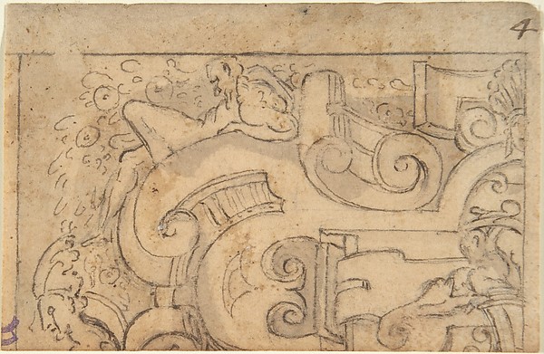 Fragment of Strapwork Design (tracing?)