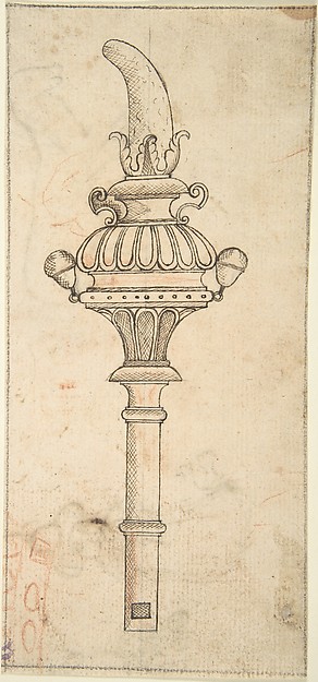 Design for a Rattle and Whistle (recto); Crude Sketches of an Equine Animal and a Figure in Exotic Costume (verso)