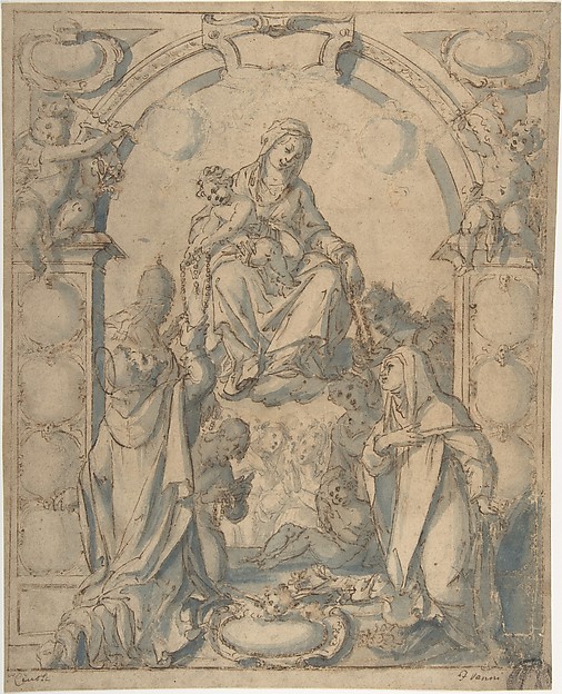 Madonna and Child Adored by Two Saints by Anonymous, Italian, 16th century