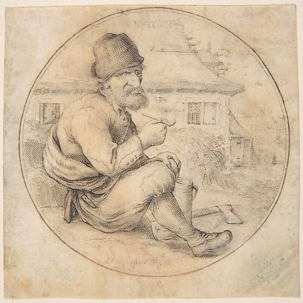 Seated Old Man Holding a Pipe