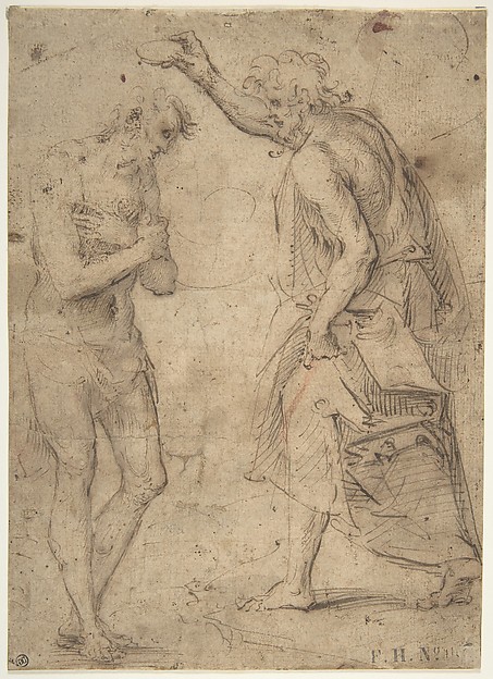 The Baptism of Christ by Moncalvo (Guglielmo Caccia)