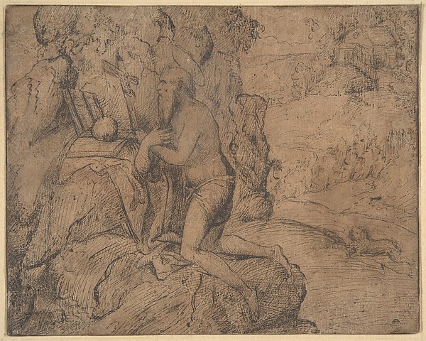 St. Jerome in a Landscape by Anonymous, Italian, Venetian, 15th to 16th century