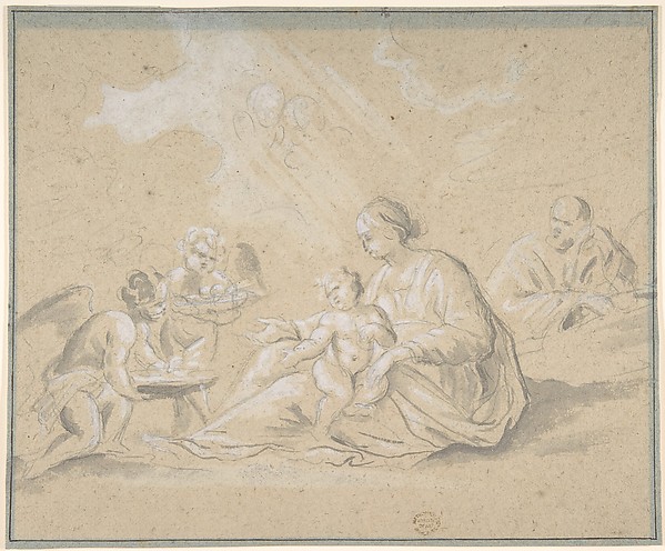 Rest on the Flight into Egypt by Anonymous, Italian, Roman-Bolognese, 17th century