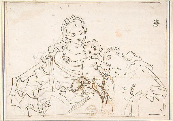 Madonna and Child with Worshipper by Anonymous, Italian, 17th century