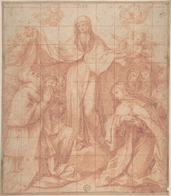 Madonna of Mercy by Anonymous, Italian, Roman-Bolognese, 17th century