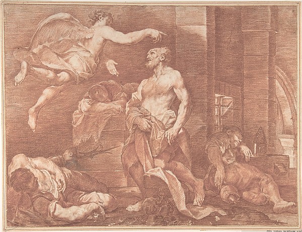 Saint Peter Released from Prison by Anonymous, Italian, Bolognese, 17th century