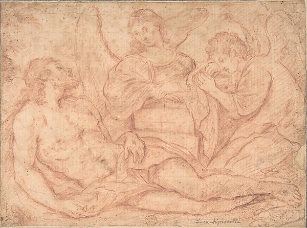 Dead Christ Mourned Over by Angels by Anonymous, Italian, Roman-Bolognese, 17th century