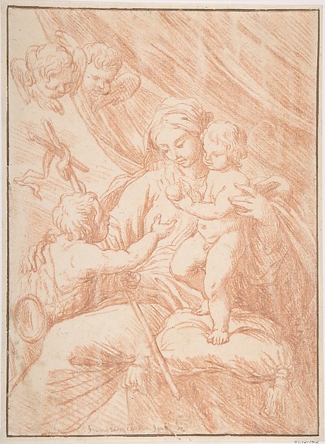 Madonna, Child, and Saint John by Anonymous, Italian, Roman-Bolognese, 17th century
