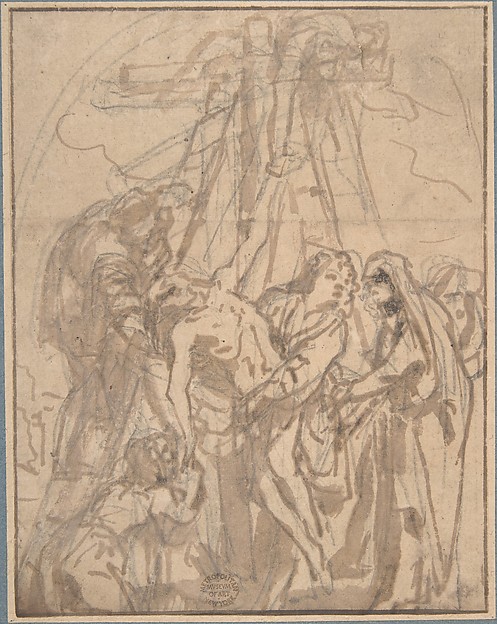 Descent from the Cross by Anonymous, Italian, Roman-Bolognese, 17th century