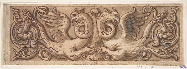 Design for a Frieze with Two Griffins