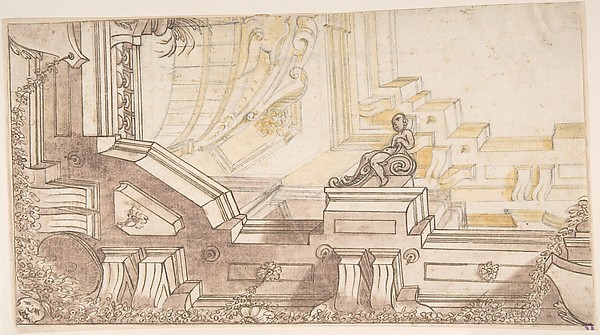 Quarter of a Design for a Trompe L'Oeil Ceiling Decoration